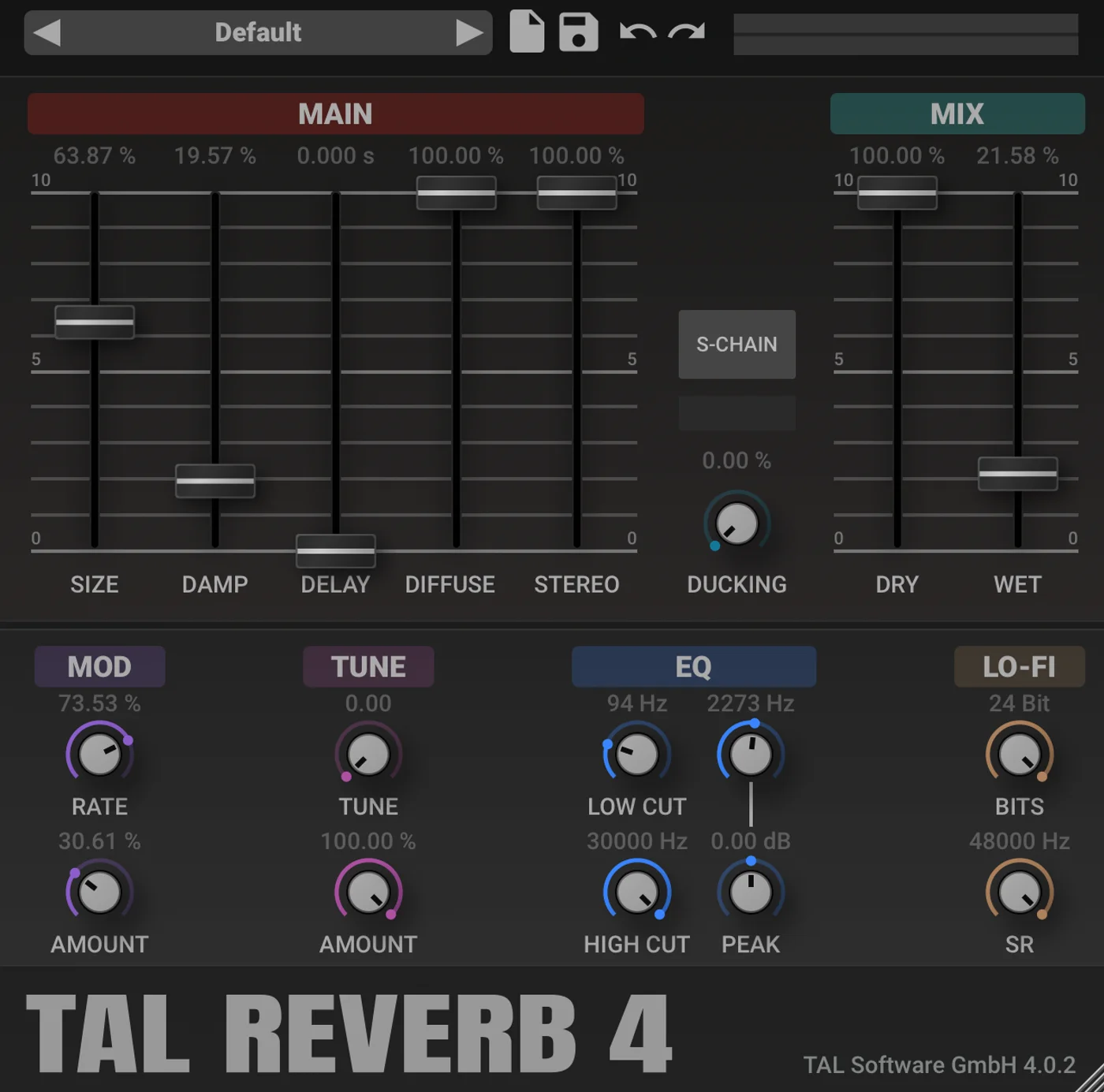 Screenshot: TAL-Reverb-4