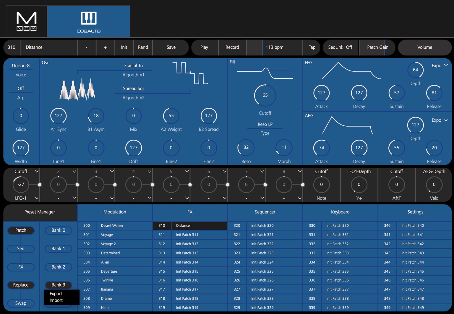 MODALapp Preset Manager screenshot