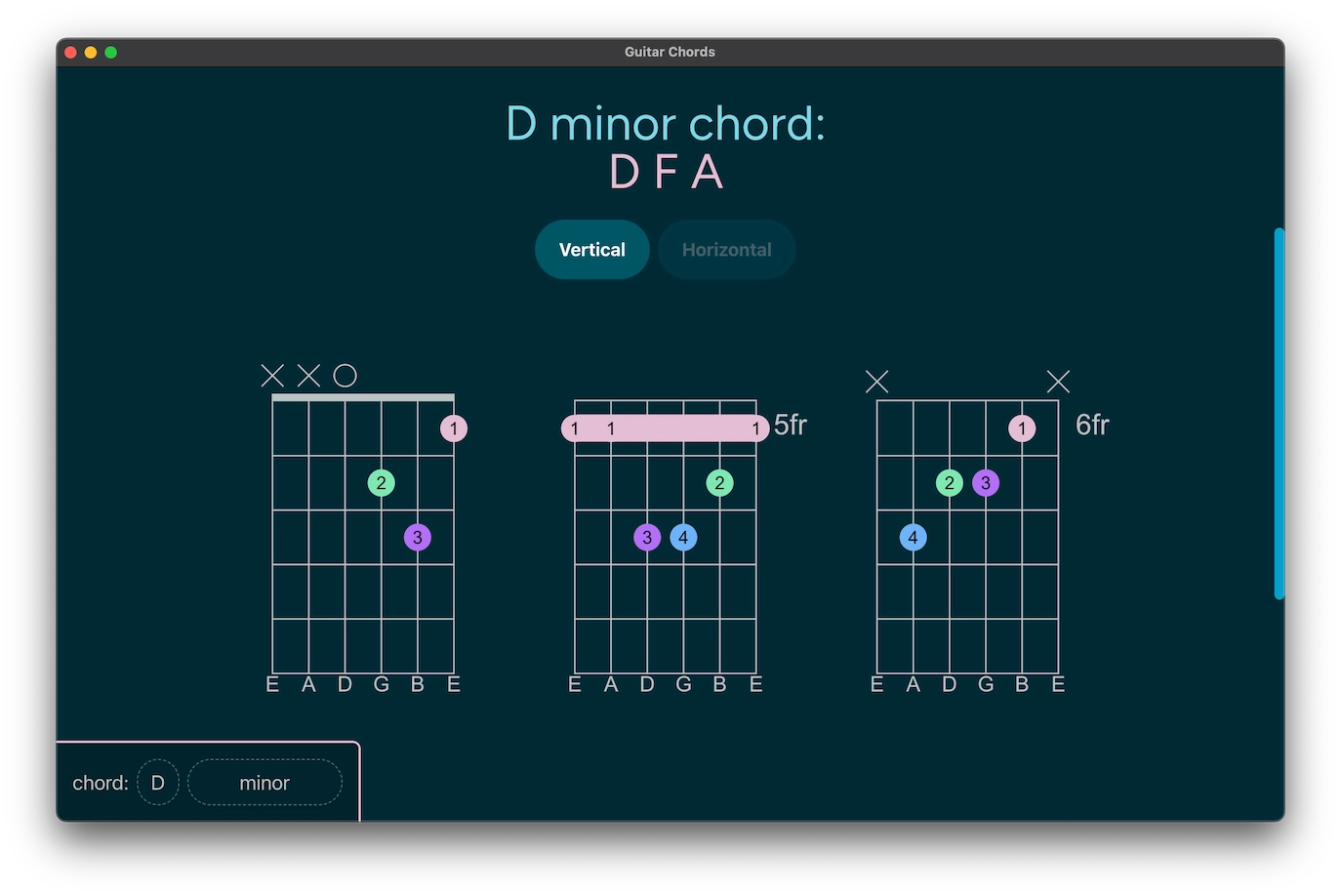 Guitar chords screenshot
